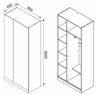 Raft de perete Ambianta Palermo 0.85m Alb Bardolino imaginea #2 — magazin online Desire.md