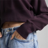 Hanorac damă Puma Classics+ Relaxed Cropped Hoodie Midnight Plum, s.M imaginea #5 — magazin online Desire.md