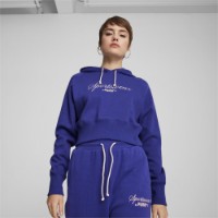 Hanorac damă Puma Classics+ Relaxed Cropped Hoodie Lapis Lazuli, s.S imaginea #3 — magazin online Desire.md