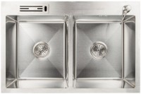 Кухонная мойка Art Flame Set Helga 76x50 Satin