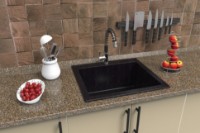 Chiuvetă de bucătărie Tornado Nikoli 510x565 Black imaginea #3 — magazin online Desire.md