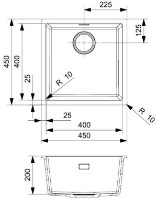 Chiuvetă de bucătărie Reginox Texel 40x40 Black Silvery imaginea #2 — magazin online Desire.md