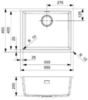 Chiuvetă de bucătărie Reginox Texel 50x40 Black Silvery imaginea #2 — magazin online Desire.md