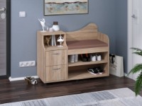 Обувница Пехотин Б-2 Дуб Сонома/Коричневый фото №2 — интернет-магазин Desire.md