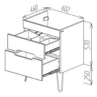 Dulap pentru lavoar Bayro Etna Argo 600 (118784) imaginea #3 — magazin online Desire.md