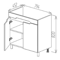 Dulap pentru lavoar Bayro Etna Duo Argo 800 (118762)