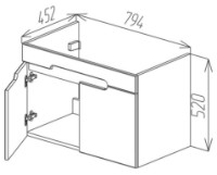 Dulap pentru lavoar Bayro Etna Duo Argo 800 (118767) imaginea #5 — magazin online Desire.md