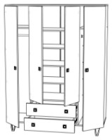 Шкаф ML-Mobila Мира №1 4дв 1600 Белый фото №3 — интернет-магазин Desire.md