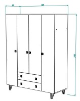 Шкаф ML-Mobila Мира №1 4дв 1600 Белый фото №2 — интернет-магазин Desire.md