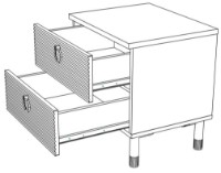 Noptieră ML-Mobila Вельвет №9 Alb/Auriu imaginea #2 — magazin online Desire.md