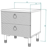 Noptieră ML-Mobila Вельвет №9 Alb/Auriu imaginea #3 — magazin online Desire.md