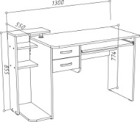 Письменный стол ML-Mobila МЛ-6 Антрацит фото №2 — интернет-магазин Desire.md