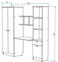 Письменный стол Компанит Юниор 3 2000 Серый/Топаз фото №3 — интернет-магазин Desire.md