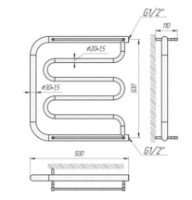 Полотенцесушитель Perfetto Foxtrot 500x500 фото №2 — интернет-магазин Desire.md