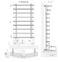 Полотенцесушитель Perfetto Mario 900x400 фото №3 — интернет-магазин Desire.md
