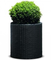 Цветочный горшок Keter Cylinder Planter L Anthracite (212427) фото №1 — интернет-магазин Desire.md