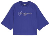Tricou de dame Puma Classics + Oversized Tee Lapis Lazuli, s.M