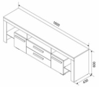 Комод Ambianta TV City 1.6m Alb фото №2 — интернет-магазин Desire.md