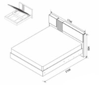 Кровать Ambianta Malta cu somiera Cremona Grafit фото №2 — интернет-магазин Desire.md