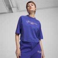 Tricou de dame Puma Classics + Oversized Tee Lapis Lazuli, s.XL imaginea #2 — magazin online Desire.md