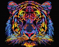 Картина по номерам Brushme Разноцветный тигр (BSB0024FC)