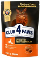 Hrană uscată pentru pisici Club 4 Paws Adult Cats Duck & Vegetables 300g