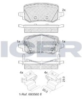 Комплект тормозных колодок ICER 182421 фото №2 — интернет-магазин Desire.md