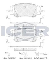 Комплект тормозных колодок ICER 182430 фото №2 — интернет-магазин Desire.md