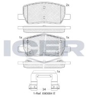 Комплект тормозных колодок ICER 182461 фото №2 — интернет-магазин Desire.md