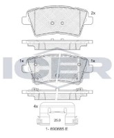 Комплект тормозных колодок ICER 182467 фото №2 — интернет-магазин Desire.md