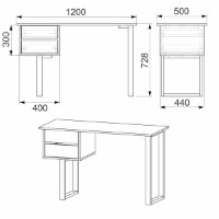 Masa de birou Компанит Лофт-3 Нимфея Альба imaginea #2 — magazin online Desire.md