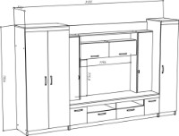 Гостиная ML-Mobila МЛ-2 3100 Венге/Артвуд Светлый фото №3 — интернет-магазин Desire.md