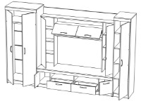 Гостиная ML-Mobila МЛ-2 3100 Венге/Артвуд Светлый фото №2 — интернет-магазин Desire.md