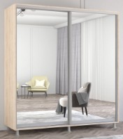 Dulap cu uşi glisante Mobildor-Lux Aron Mirror 220x200 Oak Sonoma (aron1627)
