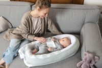 Cuib pentru bebelúș Doomoo Cocoon Leaves Aqua Green (CO08) imaginea #2 — magazin online Desire.md