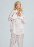 Pijama Ajoure M23614 Beige/Print Flowers, s.M imaginea #2 — magazin online Desire.md