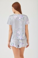 Pijama Ajoure M23615 Grey/Print Flowers, s.S imaginea #2 — magazin online Desire.md