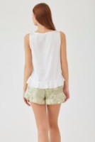 Pijama Ajoure M23618 Ivory/Print Green, s.M imaginea #2 — magazin online Desire.md