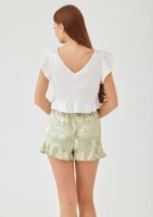 Pijama Ajoure M23619 Ivori/Print Green, s.M imaginea #2 — magazin online Desire.md