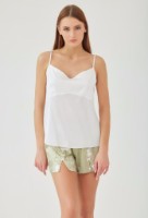 Pijama Ajoure M23621 Ivory/Print Green, s.S