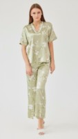 Pijama Ajoure M23623 Green/Print Flowers, s.2XL