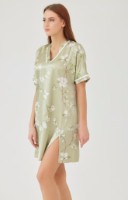 Camașa de noapte Ajoure M4209 Green/Print Flowers, s.3XL imaginea #2 — magazin online Desire.md