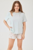 Pijama Ajoure T23613 Mint/Print Flowers, s.S