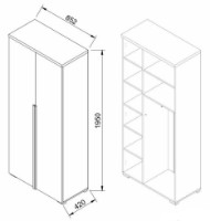 Шкаф Ambianta Duet 850x1950mm Bardolino Gri фото №2 — интернет-магазин Desire.md