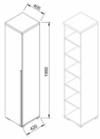 Dulap Ambianta Duet 400x1950mm Gri-Alb Samoa imaginea #2 — magazin online Desire.md