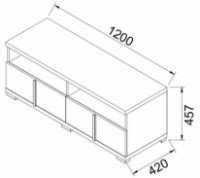 Тумба под ТВ Ambianta Duet TV 1.2m Gri-Alb Samoa фото №2 — интернет-магазин Desire.md