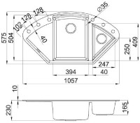 Chiuvetă de bucătărie Elleci Easy Corner 62 Bianco Antico (LGYCOR62) imaginea #2 — magazin online Desire.md