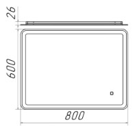 Зеркало для ванной Bayro Gama 800x600 Led Touch (115267) фото №2 — интернет-магазин Desire.md