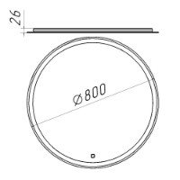 Oglindă baie Bayro Gama 800x800 Led Touch (115270) imaginea #2 — magazin online Desire.md