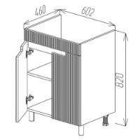 Dulap pentru lavoar Bayro Positano Duo Argo 600 (118769) imaginea #4 — magazin online Desire.md